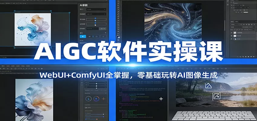 AIGC软件实操课：WebUI+ComfyUI全掌握，零基础玩转AI图像生成 - 项目资源网