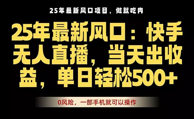 25年最新无人直播玩法，当天秒出单，一部手机就可操作 - 项目资源网