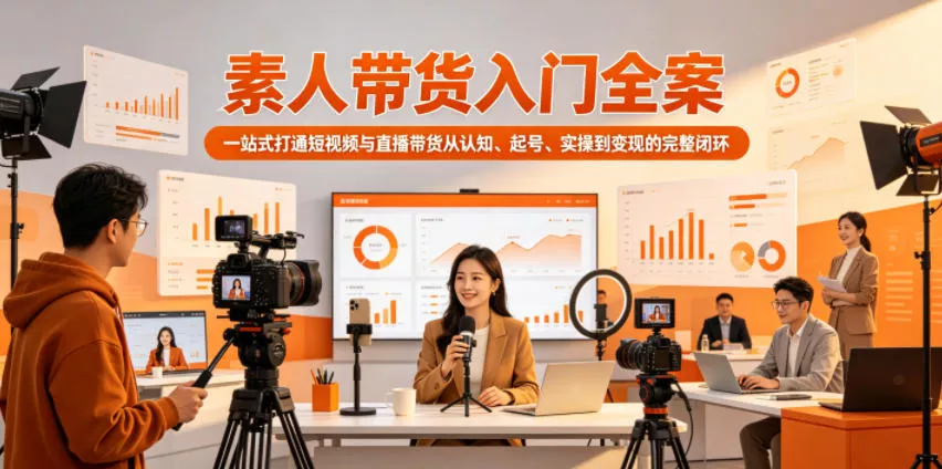 素人带货入门全案,一站式打通短视频与直播带货从认知、起号、实操到变现的完整闭环 素人带货入门全案,一站式打通短视频与直播带货从认知、起号、实操到变现的完整闭环