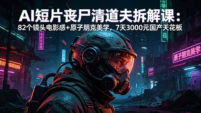 AI短片《丧尸清道夫》拆解课:82个镜头电影感+原子朋克美学,7天3000元国产天花板 AI短片《丧尸清道夫》拆解课:82个镜头电影感+原子朋克美学,7天3000元国产天花板