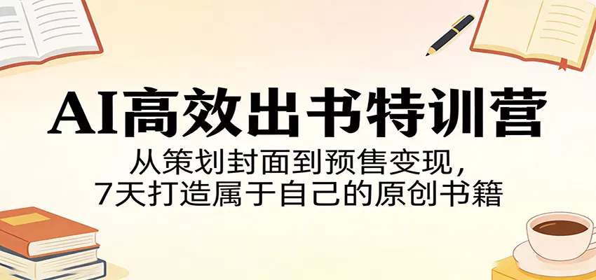 AI高效出书特训营：从策划封面到预售变现，7天打造属于自己的原创书籍 - 项目资源网