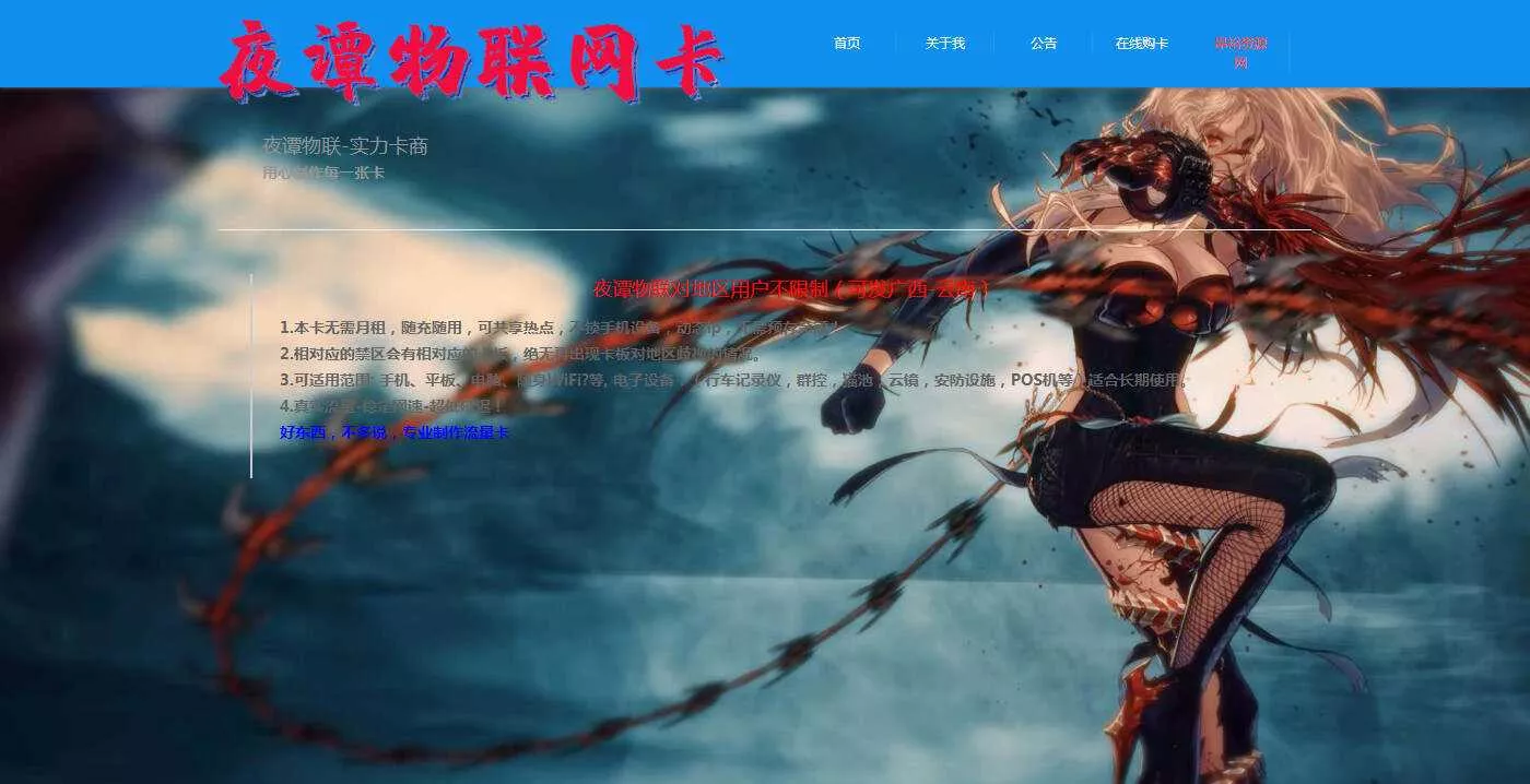 夜谭物联卡介绍的官网源码 - 项目资源网
