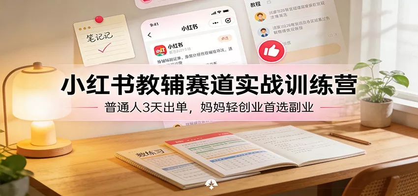 小红书教辅赛道实战训练营：普通人3天出单，妈妈轻创业首选副业 - 项目资源网