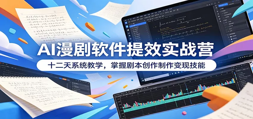 AI漫剧软件提效实战营：十二天系统教学，掌握剧本创作制作变现技能 - 项目资源网