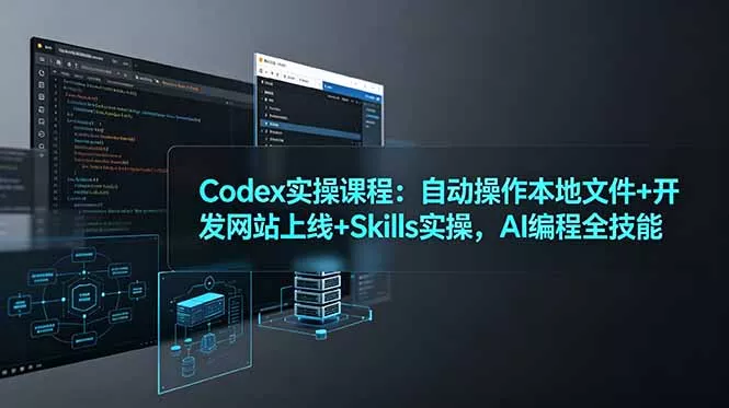 Codex实操课程:自动操作本地文件+开发网站上线+Skills实操,AI编程全技能 Codex实操课程:自动操作本地文件+开发网站上线+Skills实操,AI编程全技能