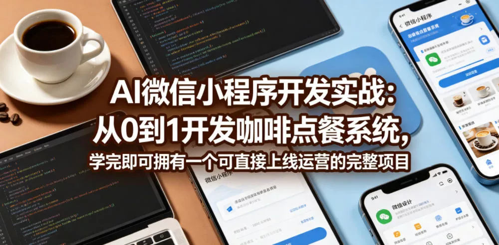 AI微信小程序开发实战:从0到1开发咖啡点餐系统,学完即可拥有一个可直接上线运营的完整项目 AI微信小程序开发实战:从0到1开发咖啡点餐系统,学完即可拥有一个可直接上线运营的完整项目