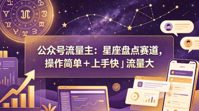 公众号流量主:星座盘点赛道,操作简单+上手快+流量大 公众号流量主:星座盘点赛道,操作简单+上手快+流量大