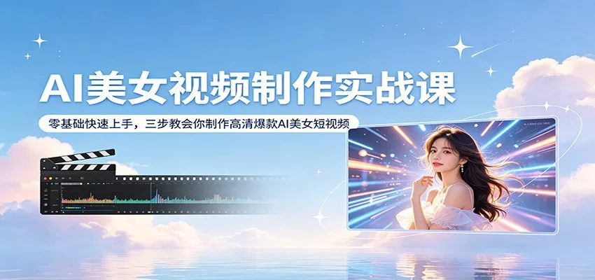 AI美女视频制作实战课:零基础快速上手,三步教会你制作高清爆款AI美女短视频 - 项目资源网