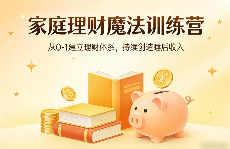 家庭理财魔法训练营,从0-1建立理财体系,持续创造睡后收入 家庭理财魔法训练营,从0-1建立理财体系,持续创造睡后收入