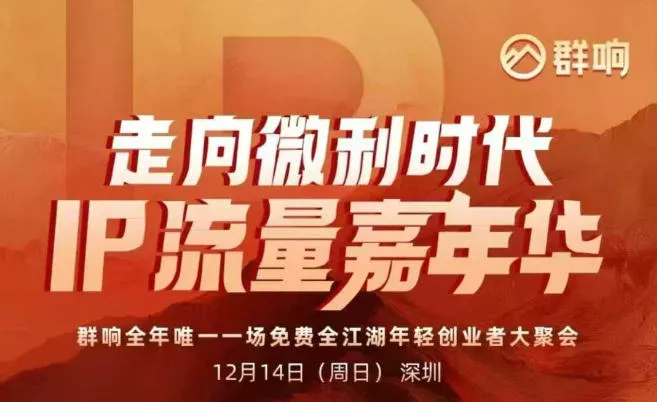 2025ip嘉年华万人12月14深圳线下课，走向微利时代，IP流量嘉年华，实操性极强的商业干货课 - 项目资源网
