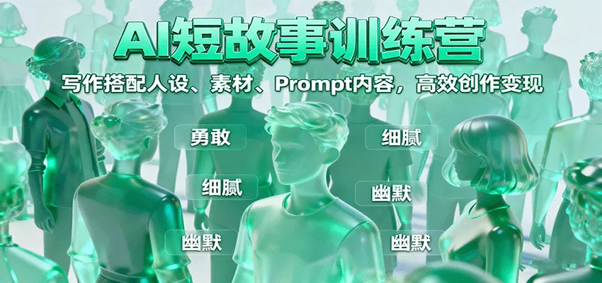 AI短故事训练营：写作搭配人设、素材、Prompt内容，高效创作变现 - 项目资源网