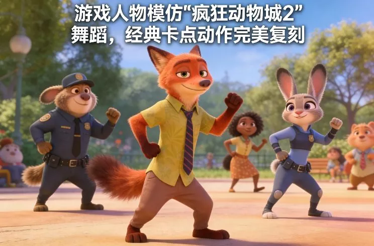 游戏人物模仿“疯狂动物城2”舞蹈，经典卡点动作完美复刻 - 项目资源网