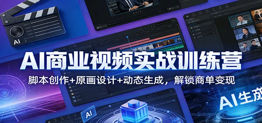 AI商业视频实战训练营：脚本创作+原画设计+动态生成，解锁商单变现 - 项目资源网