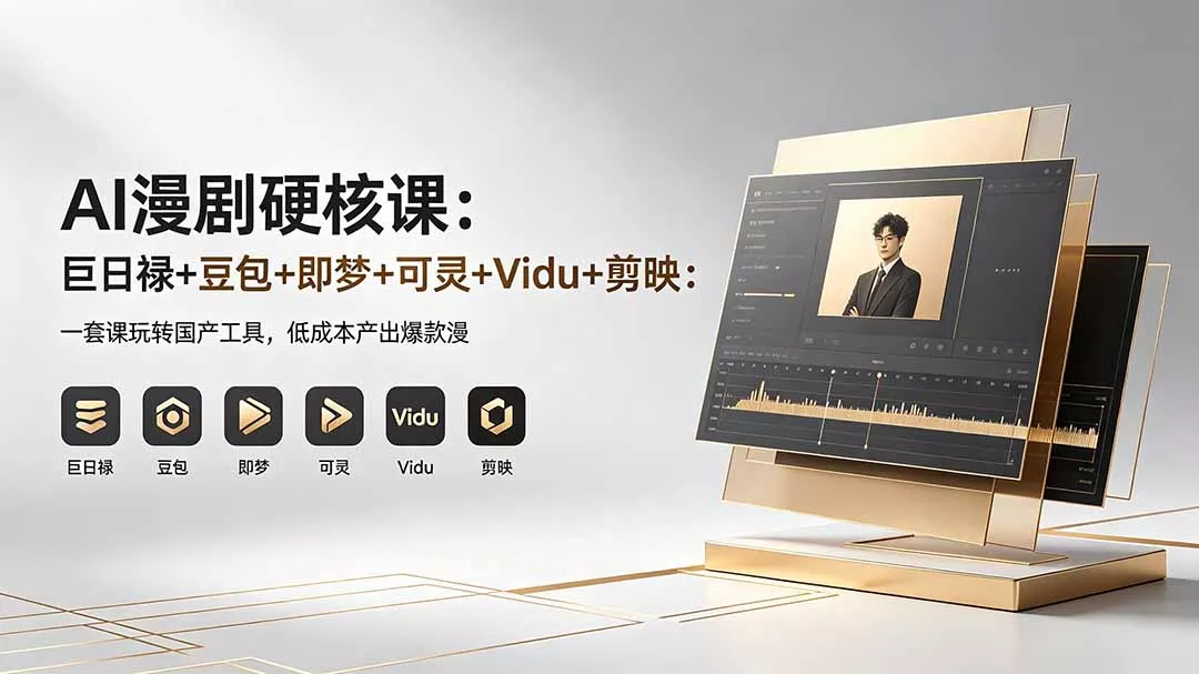 AI漫剧硬核课:巨日禄+豆包+即梦+可灵+Vidu+剪映:一套课玩转国产工具,低成本产出爆款漫剧 AI漫剧硬核课:巨日禄+豆包+即梦+可灵+Vidu+剪映:一套课玩转国产工具,低成本产出爆款漫剧