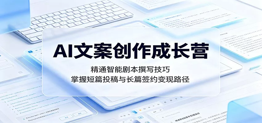 AI文案创作成长营：精通智能剧本撰写技巧，掌握短篇投稿与长篇签约变现路径 - 项目资源网