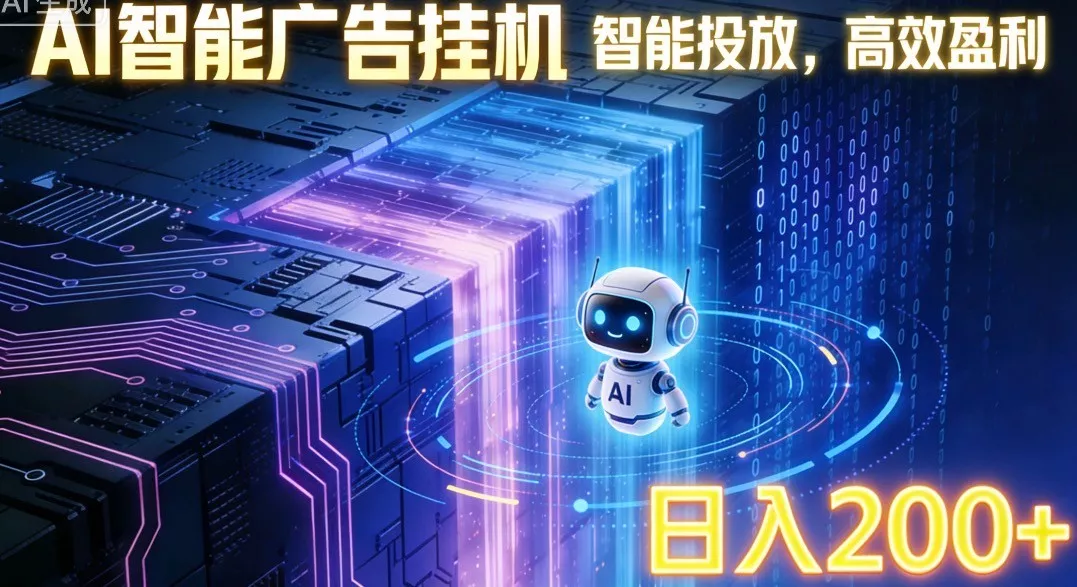 ai智能广告挂机项目,合规挂载广告即可赚取收益,单日收益可达400~500+ ai智能广告挂机项目,合规挂载广告即可赚取收益,单日收益可达400~500+