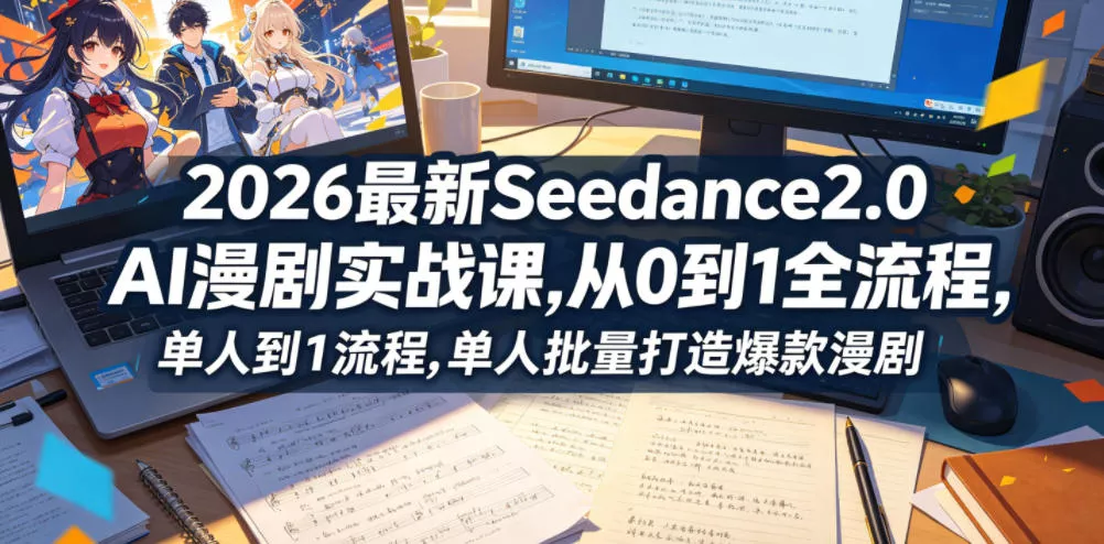 2026最新Seedance2.0 AI漫剧实战课,，从0到1全流程，单人批量打造爆款漫剧 - 项目资源网
