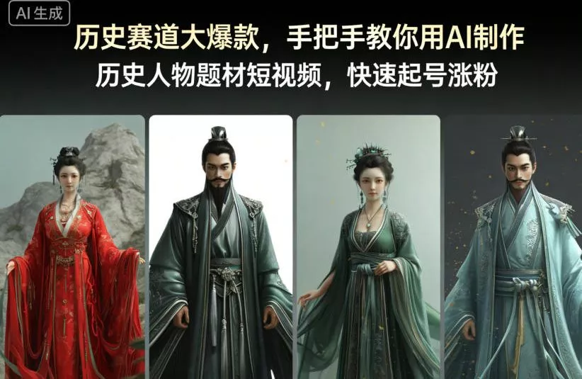 历史赛道大爆款,手把手教你用AI制作历史人物题材短视频,快速起号涨粉