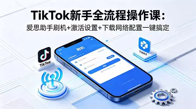 TikTok新手全流程操作课：爱思助手刷机+激活设置+下载网络配置一键搞定 - 项目资源网