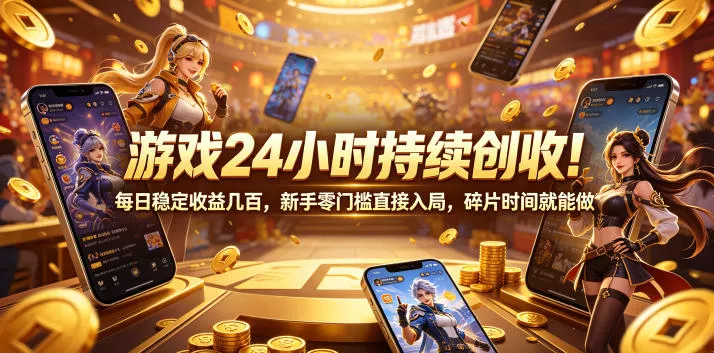 游戏24小时持续创收!每日稳定收益几百,新手零门槛直接入局,碎片时间就能做【揭秘】 游戏24小时持续创收!每日稳定收益几百,新手零门槛直接入局,碎片时间就能做【揭秘】