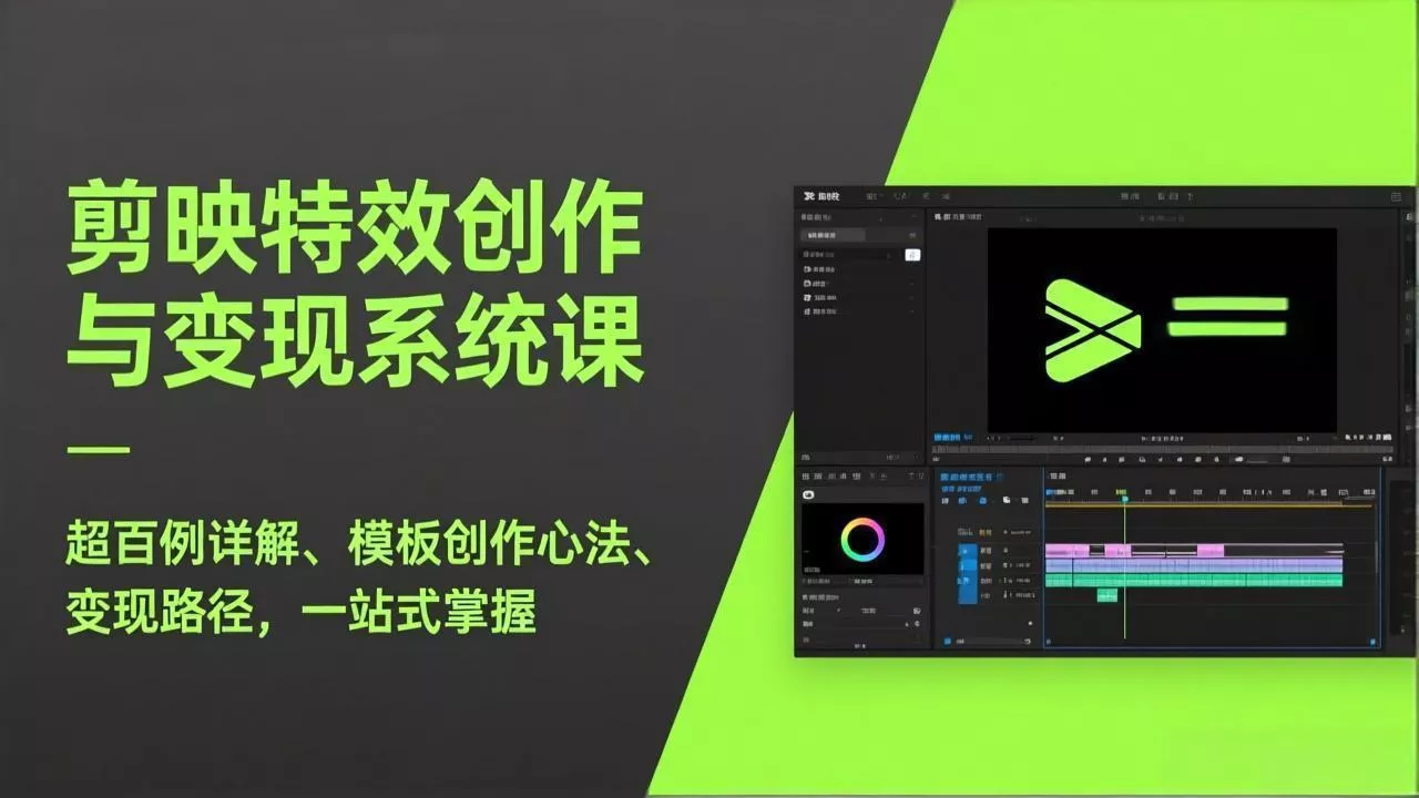 剪映特效创作与变现系统课，超百例详解、模板创作心法、变现路径，一站式掌握 - 项目资源网