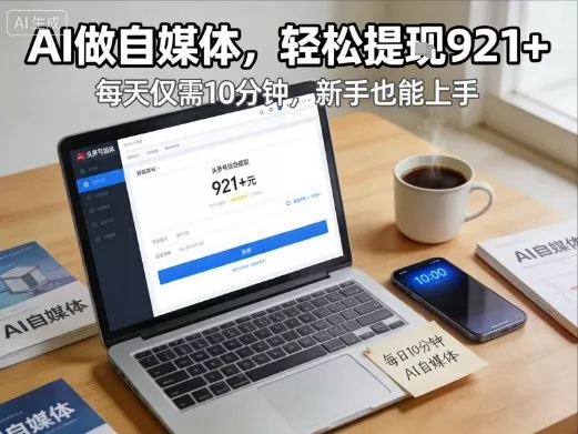 每天花费10分钟,头条号收益921+,用AI做自媒并不难【附视频教程】 每天花费10分钟,头条号收益921+,用AI做自媒并不难【附视频教程】