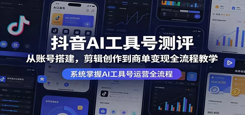 抖音AI工具号测评：从账号搭建，剪辑创作到商单变现全流程教学 - 项目资源网