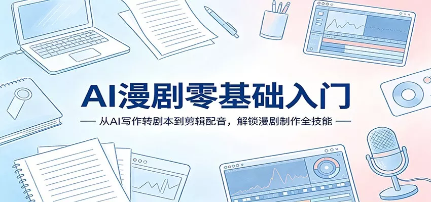 AI漫剧零基础入门：从AI写作转剧本到剪辑配音，解锁漫剧制作全技能 - 项目资源网
