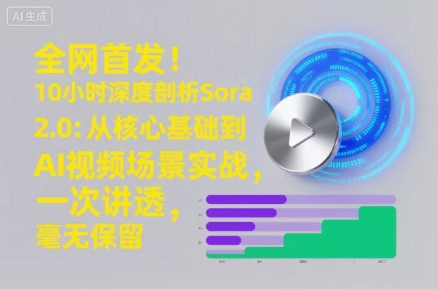 全网首发！10小时深度剖析Sora 2.0：从核心基础到AI视频场景实战，一次讲透，毫无保留 - 项目资源网