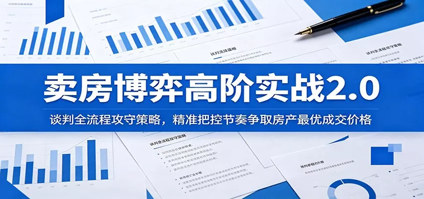 卖房博弈高阶实战2.0：谈判全流程攻守策略，精准把控节奏争取房产最优成交价格 - 项目资源网