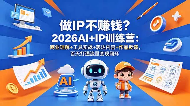 做IP不赚钱？2026AI+IP训练营：商业理解+工具实战+表达内容+作品反馈，百天打通流量变现闭环 - 项目资源网