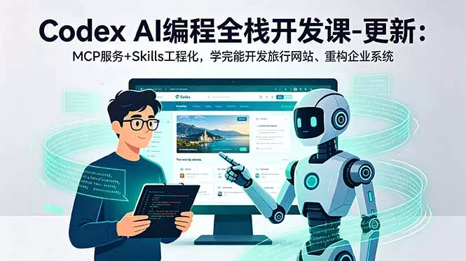 Codex AI编程全栈开发课-更新:MCP服务+Skills工程化,学完能开发旅行网站、重构企业系统 Codex AI编程全栈开发课-更新:MCP服务+Skills工程化,学完能开发旅行网站、重构企业系统