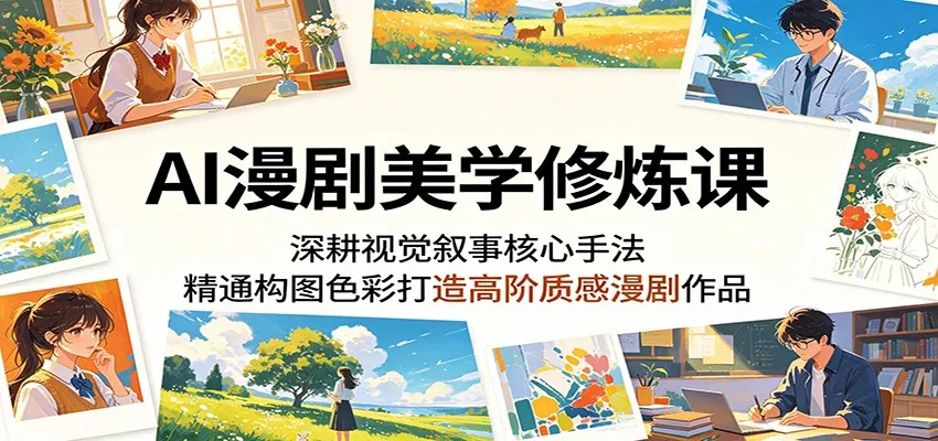AI漫剧美学修炼课：深耕视觉叙事核心手法，精通构图色彩打造高阶质感漫剧作品 - 项目资源网