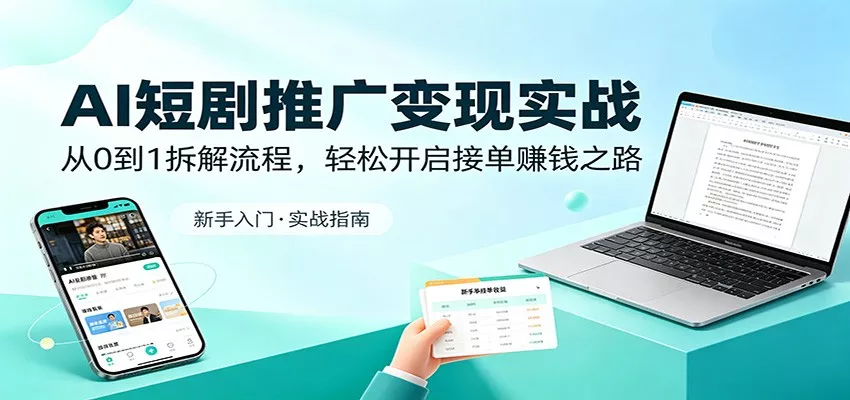 AI短剧推广变现实战:从0到1拆解流程,轻松开启接单赚钱之路 - 项目资源网