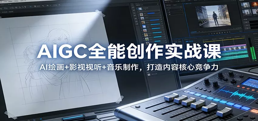 AIGC全能创作实战课：AI绘画+影视视听+音乐制作，打造内容核心竞争力 - 项目资源网