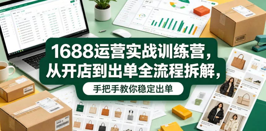 1688运营实战训练营,从开店到出单全流程拆解,手把手教你稳定出单(更新0620) 1688运营实战训练营,从开店到出单全流程拆解,手把手教你稳定出单(更新0620)
