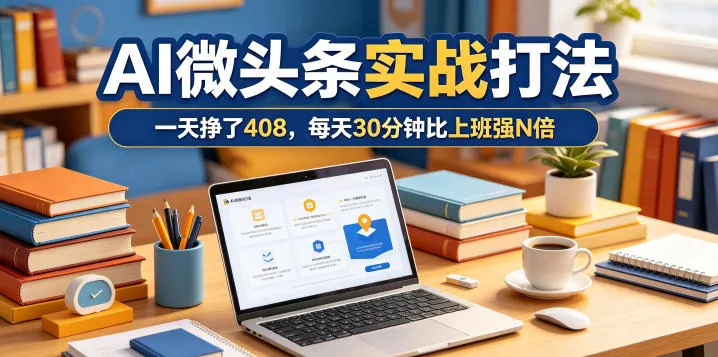 一天挣了408,AI微头条实战打法,每天30分钟比上班强N倍 一天挣了408,AI微头条实战打法,每天30分钟比上班强N倍