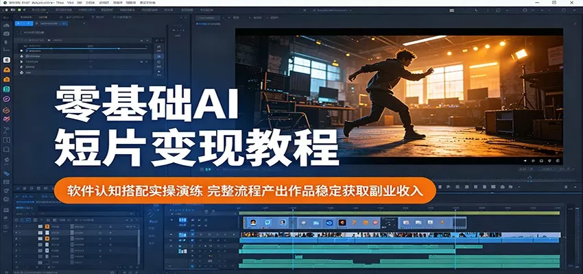 零基础AI短片变现教程：软件认知搭配实操演练，完整流程产出作品稳定获取副业收入 - 项目资源网