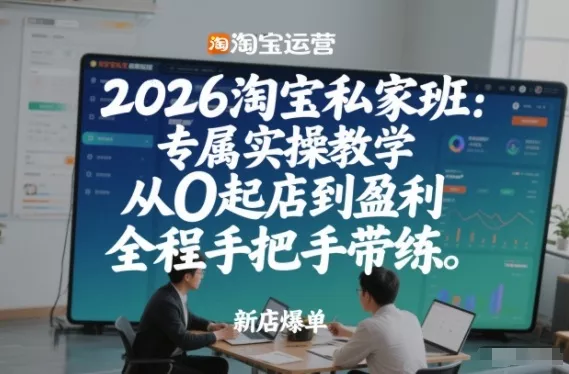 2026淘宝私家班:专属实操教学,从0起店到盈利,全程手把手带练(更新26年2月) 2026淘宝私家班:专属实操教学,从0起店到盈利,全程手把手带练(更新26年2月)