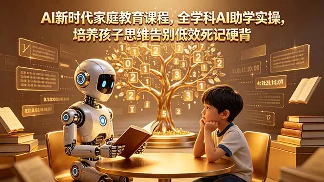 AI新时代家庭教育课程,全学科AI助学实操,培养孩子思维告别低效死记硬背 AI新时代家庭教育课程,全学科AI助学实操,培养孩子思维告别低效死记硬背