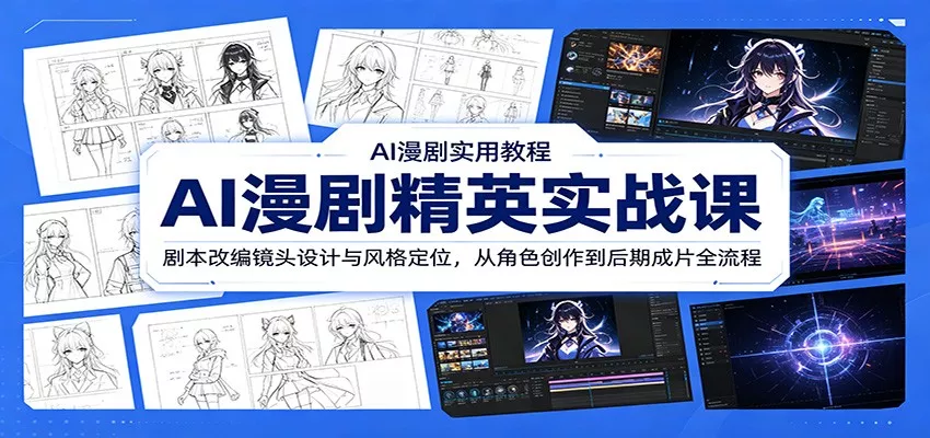 AI漫剧精英实战课：剧本改编镜头设计与风格定位，从角色创作到后期成片全流程 - 项目资源网