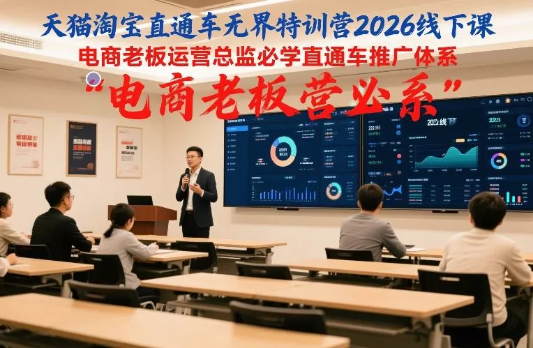 天猫淘宝直通车无界特训营2026线下课,电商老板运营总监必学直通车推广体系 天猫淘宝直通车无界特训营2026线下课,电商老板运营总监必学直通车推广体系