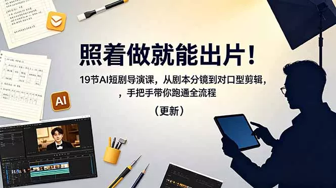 照着做就能出片!19节AI短剧导演课,从剧本分镜到对口型剪辑,手把手带你跑通全流程(更新 照着做就能出片!19节AI短剧导演课,从剧本分镜到对口型剪辑,手把手带你跑通全流程(更新