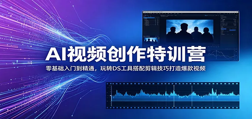 AI视频创作特训营：零基础入门到精通，玩转DS工具搭配剪辑技巧打造爆款视频 - 项目资源网