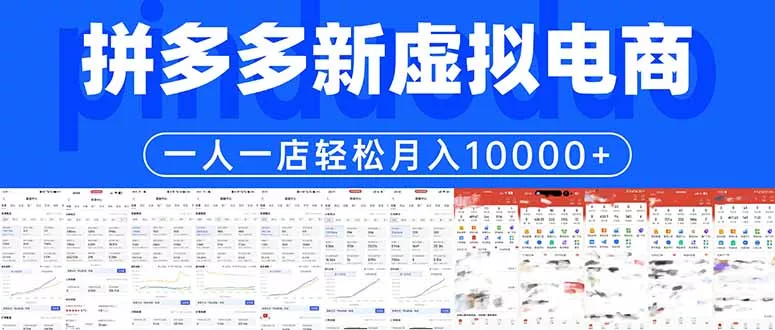 拼多多虚拟电商一人一店轻松月入10000+ 拼多多虚拟电商一人一店轻松月入10000+