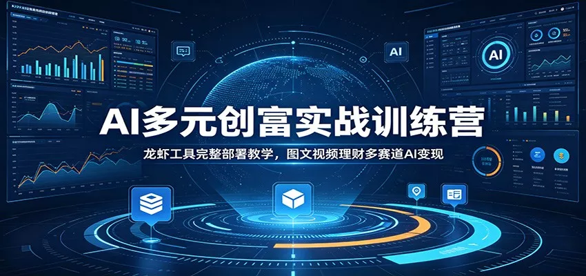 AI多元创富实战训练营：龙虾工具完整部署教学，图文视频理财多赛道AI变现 - 项目资源网
