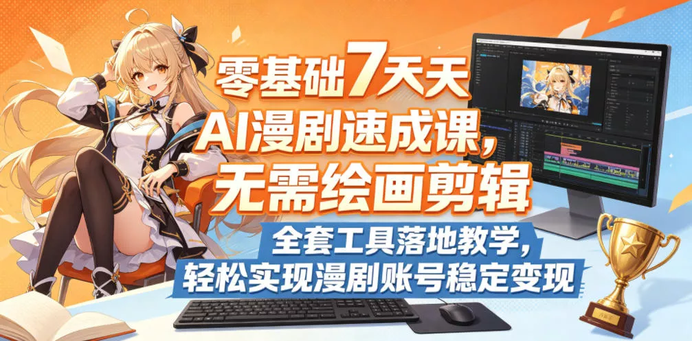 零基础7天AI漫剧速成课,无需绘画剪辑,全套工具落地教学,轻松实现漫剧账号稳定变现 零基础7天AI漫剧速成课,无需绘画剪辑,全套工具落地教学,轻松实现漫剧账号稳定变现