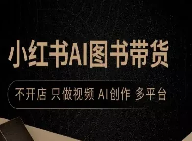 小红书AI图书带货，不开店，只做视频，AI创作，多平台 - 项目资源网