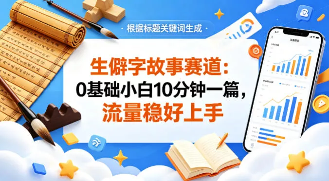 公众号流量主——生僻字故事赛道,流量稳,好上手,0基础小白也能10分钟一篇 公众号流量主——生僻字故事赛道,流量稳,好上手,0基础小白也能10分钟一篇