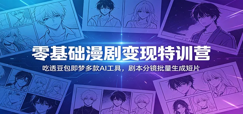 零基础漫剧变现特训营：玩转豆包即梦多款AI工具，剧本分镜批量生成短片 - 项目资源网